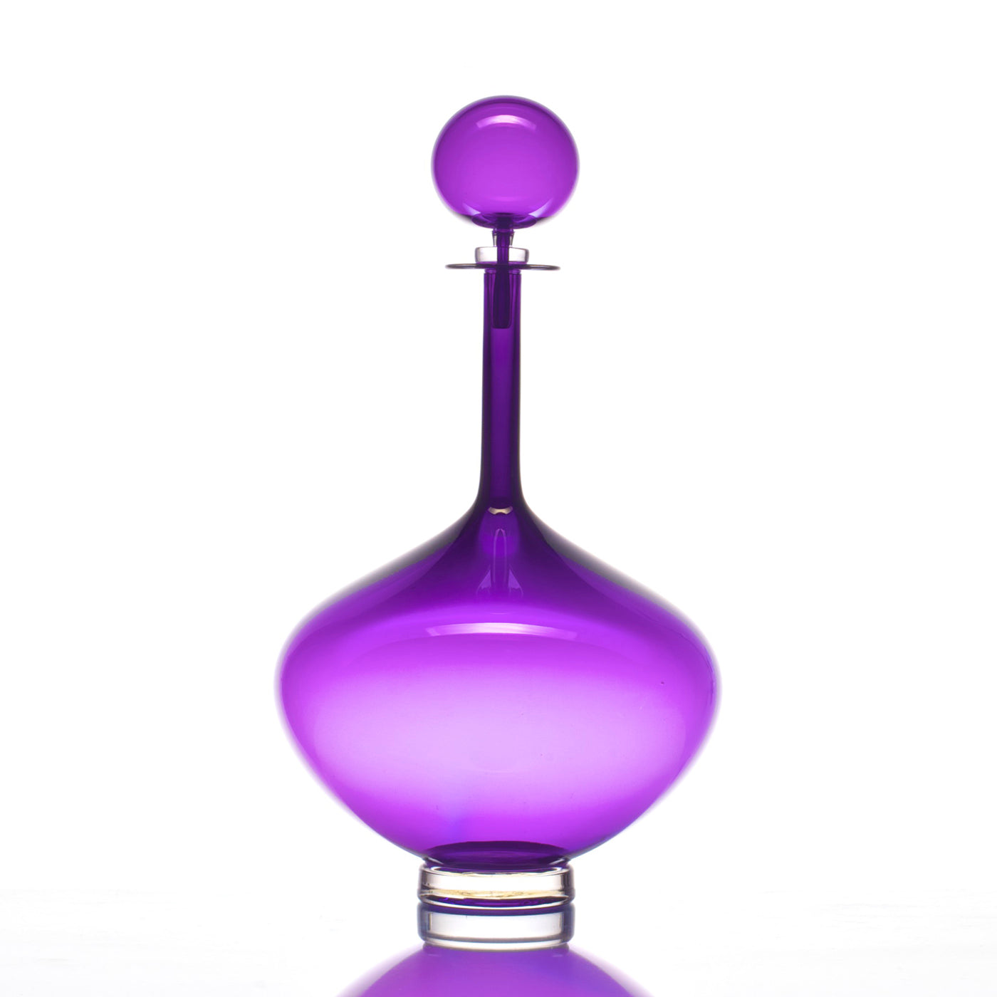 joe cariati large genie bottle decanter purple - front view