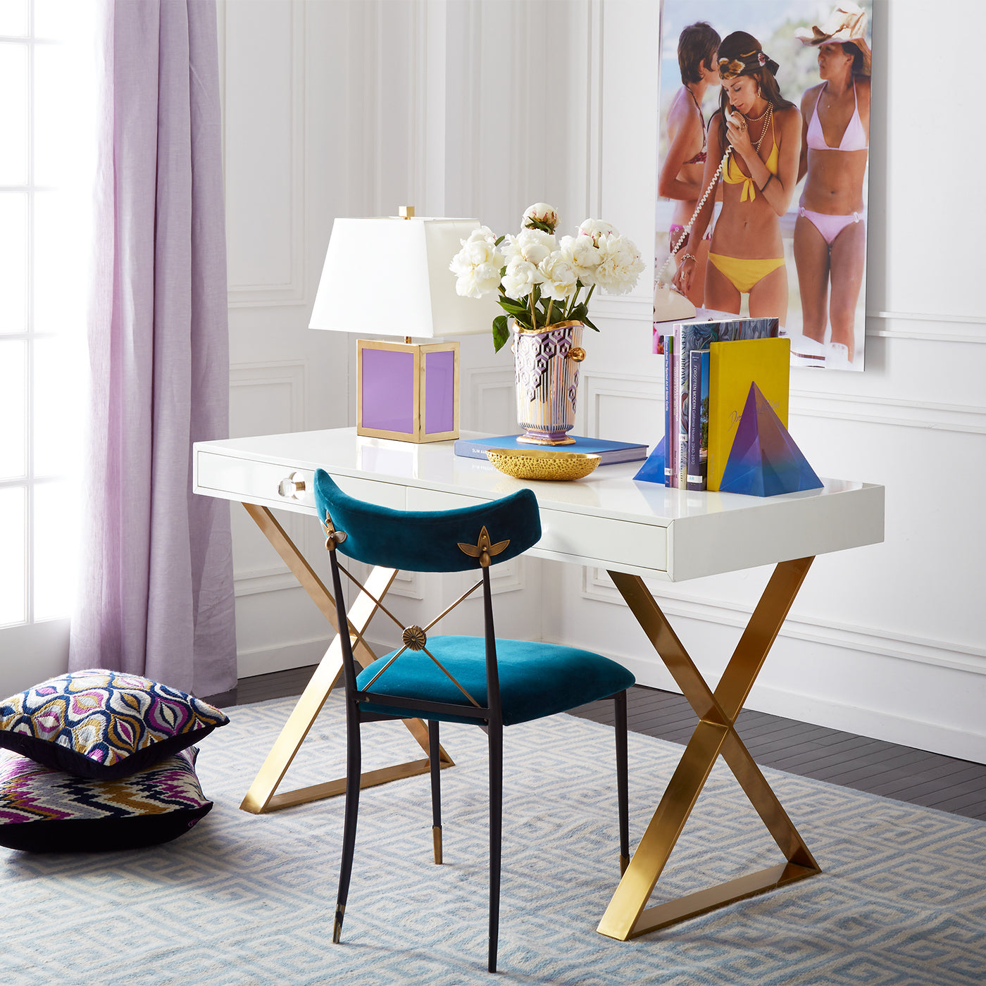 rider dining chair rialto gold ripple bed talitha bedside table - styled view