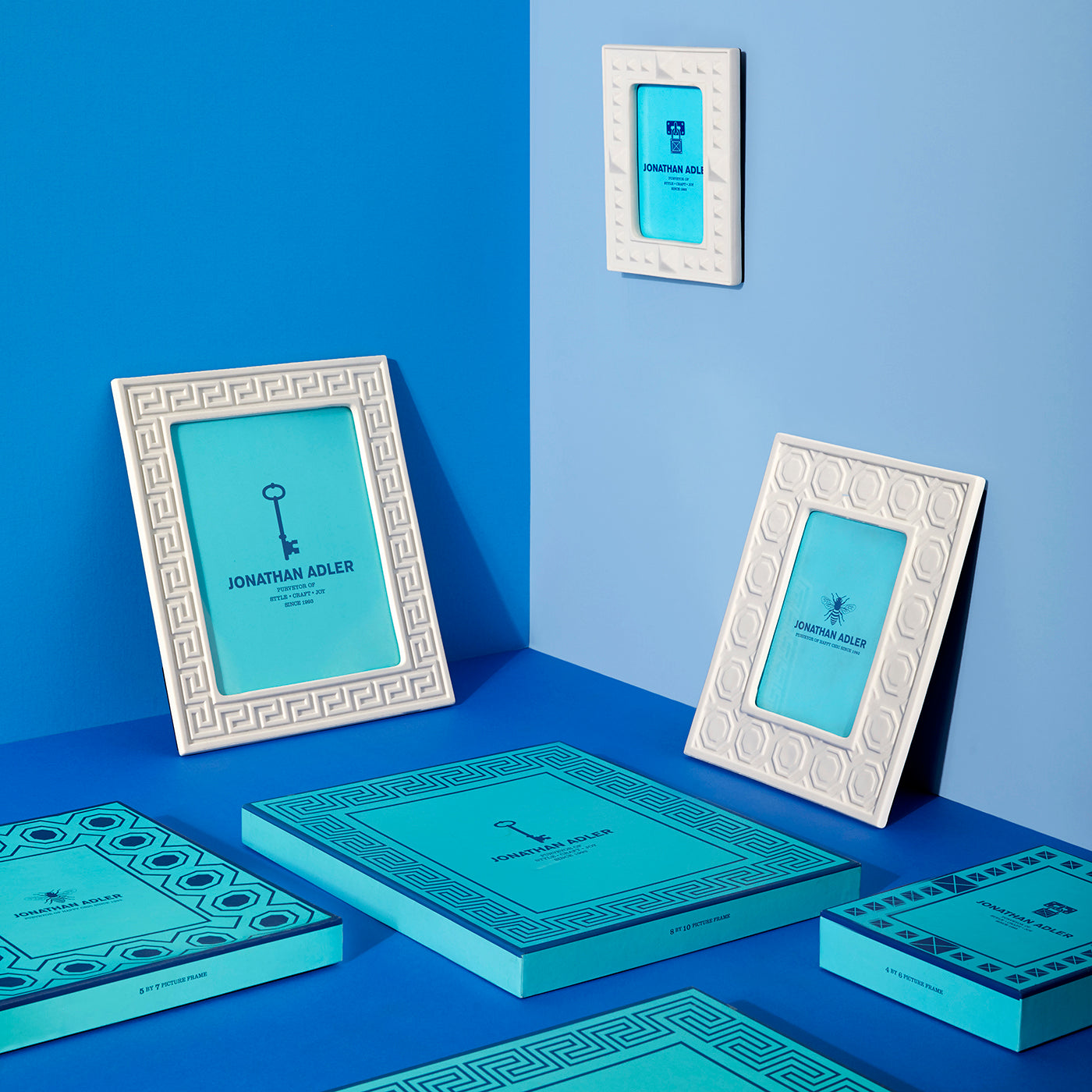 Charade Studded Frame in Porcelain | Jonathan Adler