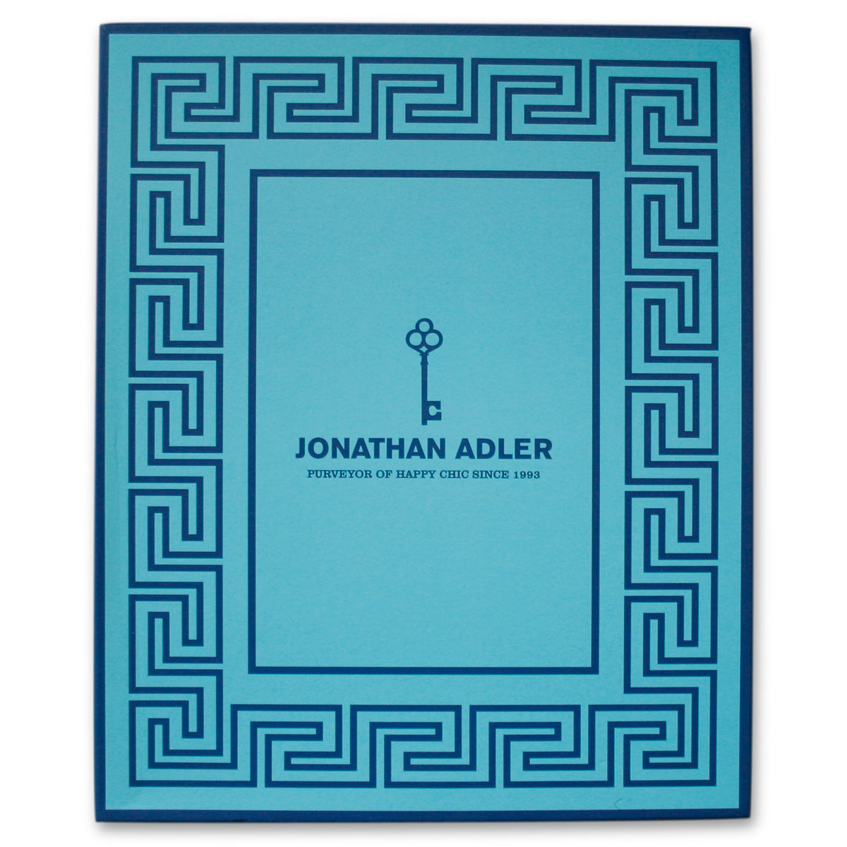 charade greek key frame 4x6 porcelain white box - angle view