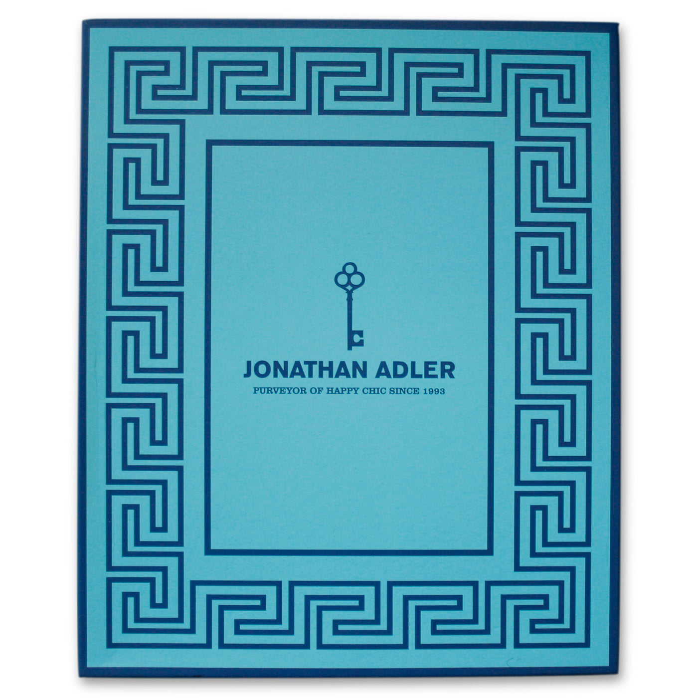 charade greek key frame 4x6 porcelain white box - angle view