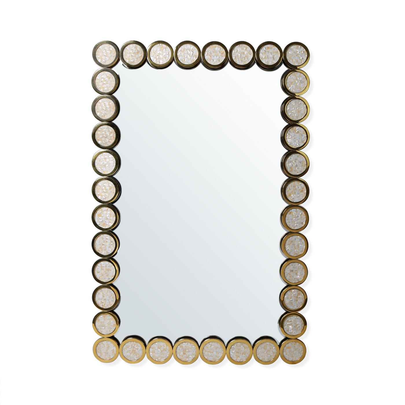 rings mirror brass mother of pearl - front view