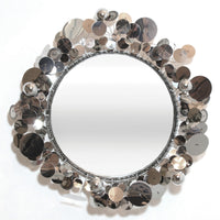 c. jere raindrops wall sculpture mirror chrome - front view