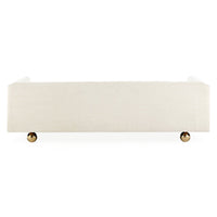 claridge apartment sofa belfast stone linen brass orb feet - back view