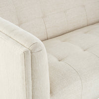 claridge apartment sofa belfast stone linen brass orb feet - details view