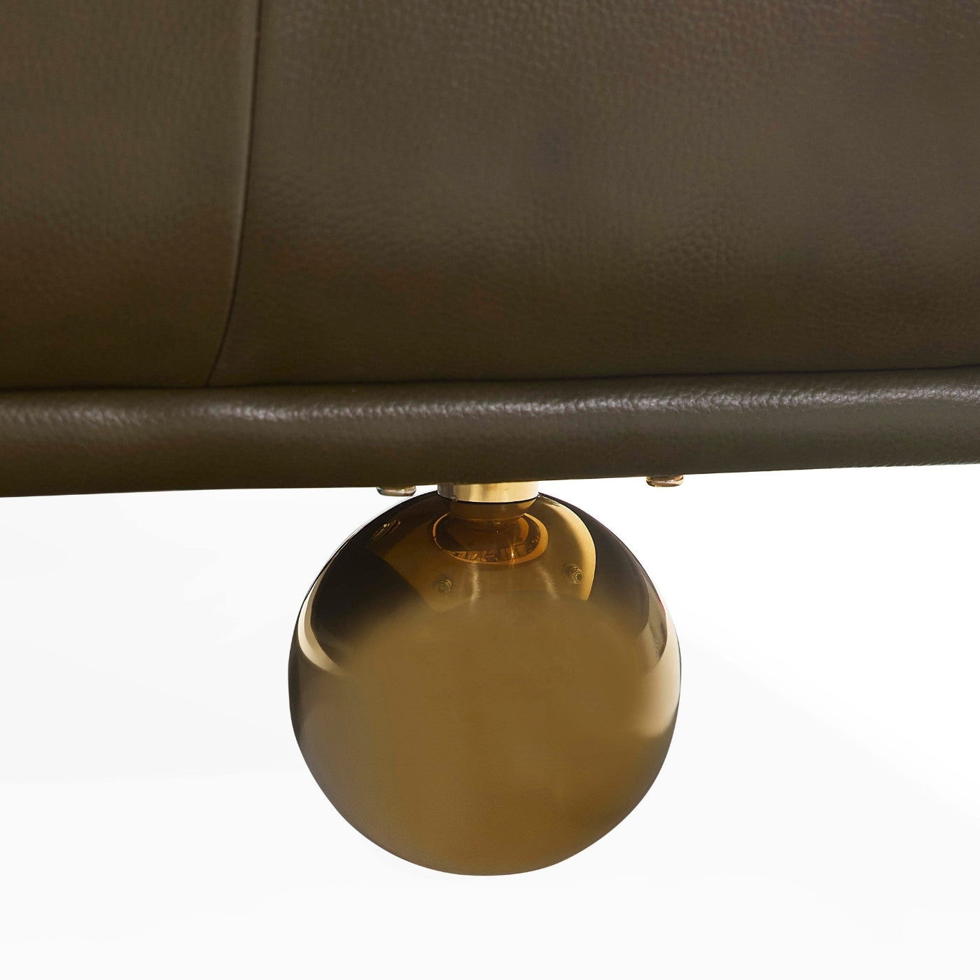 claridge apartment sofa olive leather - back angle view