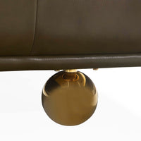 claridge apartment sofa olive leather - back angle view