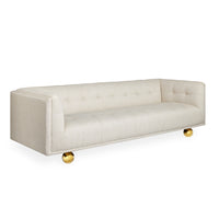 claridge sofa belfast stone linen - side view