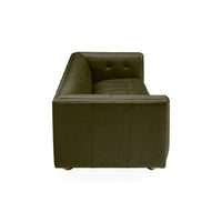 claridge sofa oxford olive leather - side view