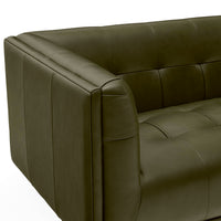 Claridge Sofa - Olive Leather - Detail View