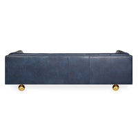claridge sofa oxford blue leather - details view