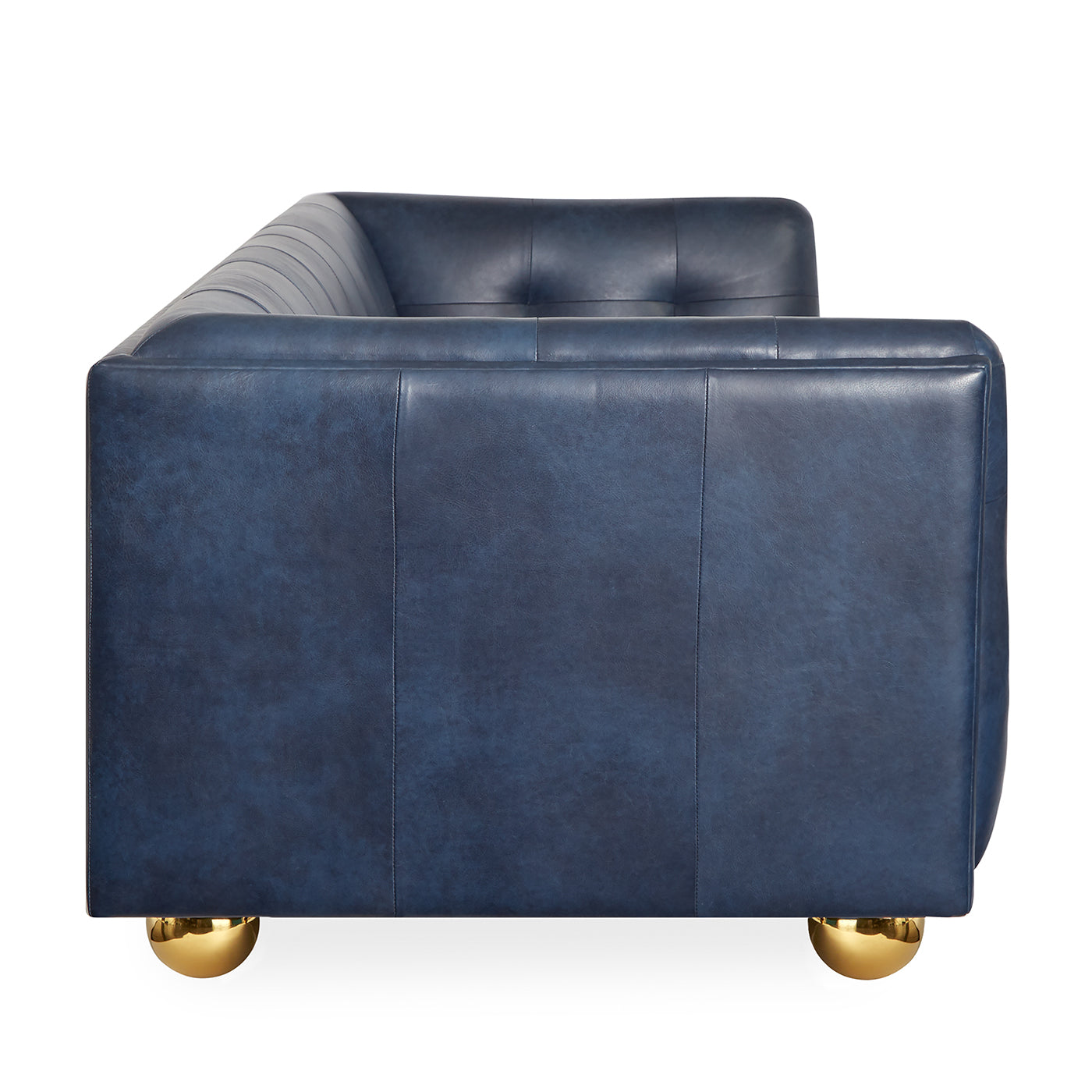 claridge sofa oxford blue leather - detail view