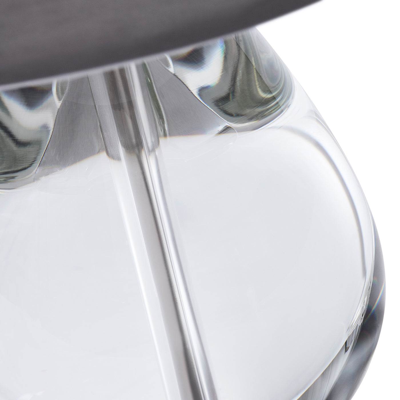 claridge teardrop table lamp lead crystal nickel - details view