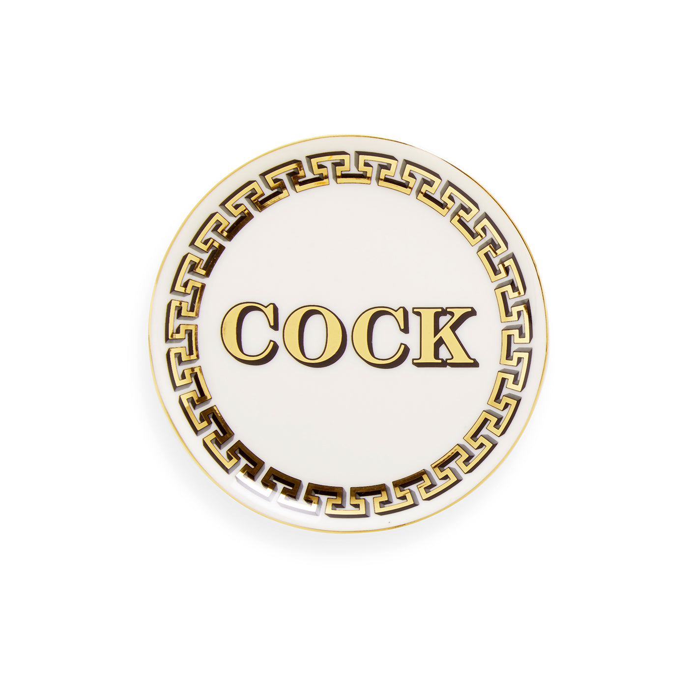 cock/tail coasters porcelain gold white 1