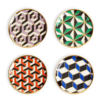 versailles coasters porcelain multicolor - set view