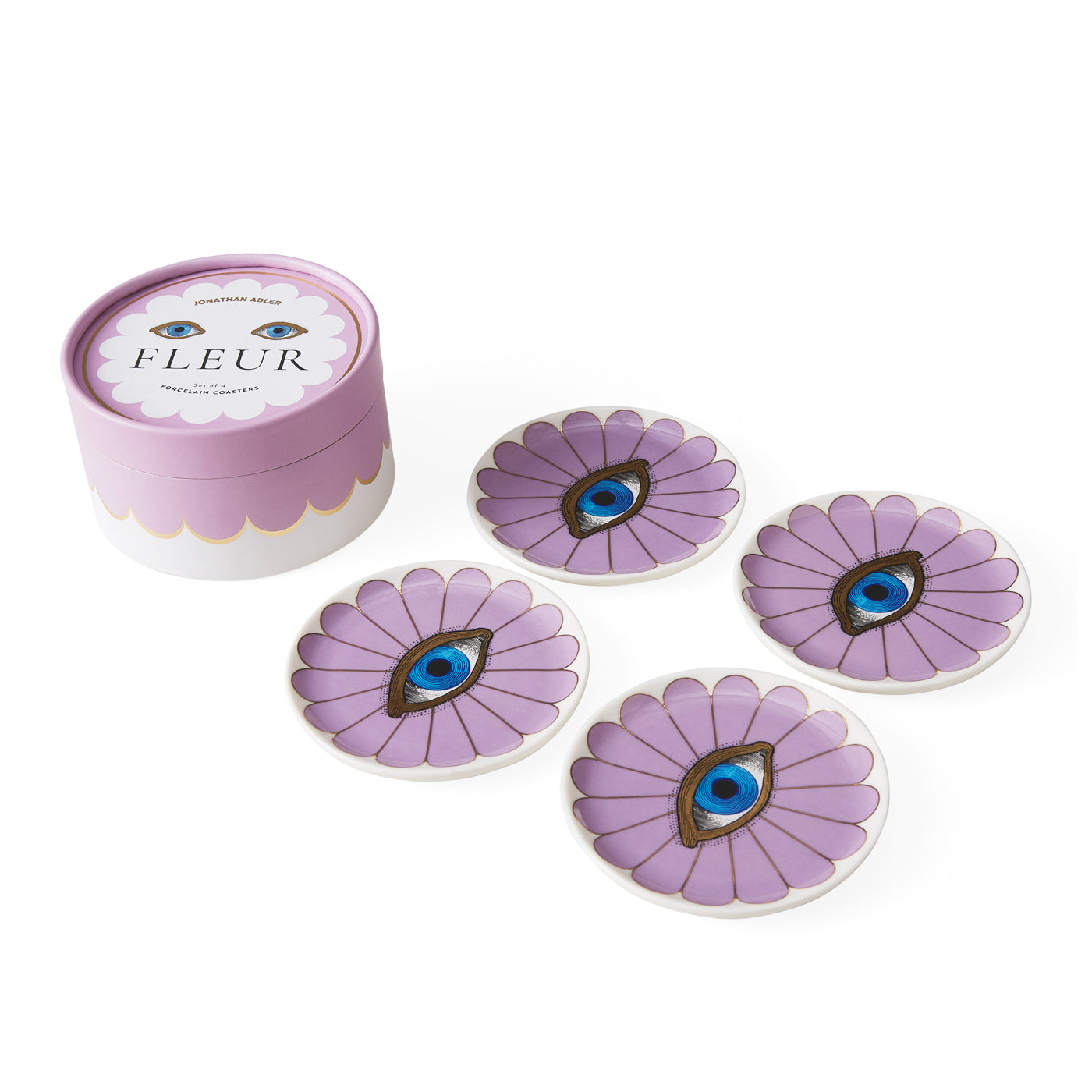 Fleur Coasters in Porcelain | Jonathan Adler