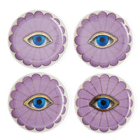 fleur coasters porcelain purple - front view