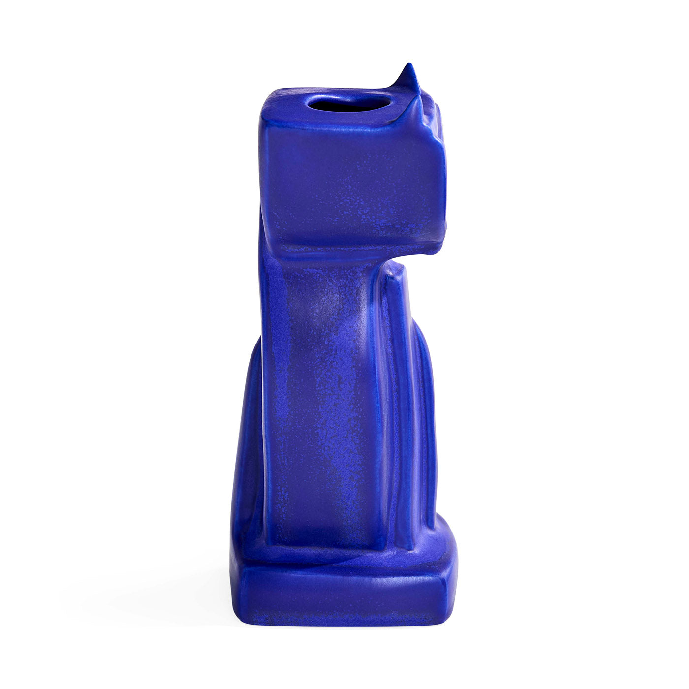 Cobalt Cat Vase - side view