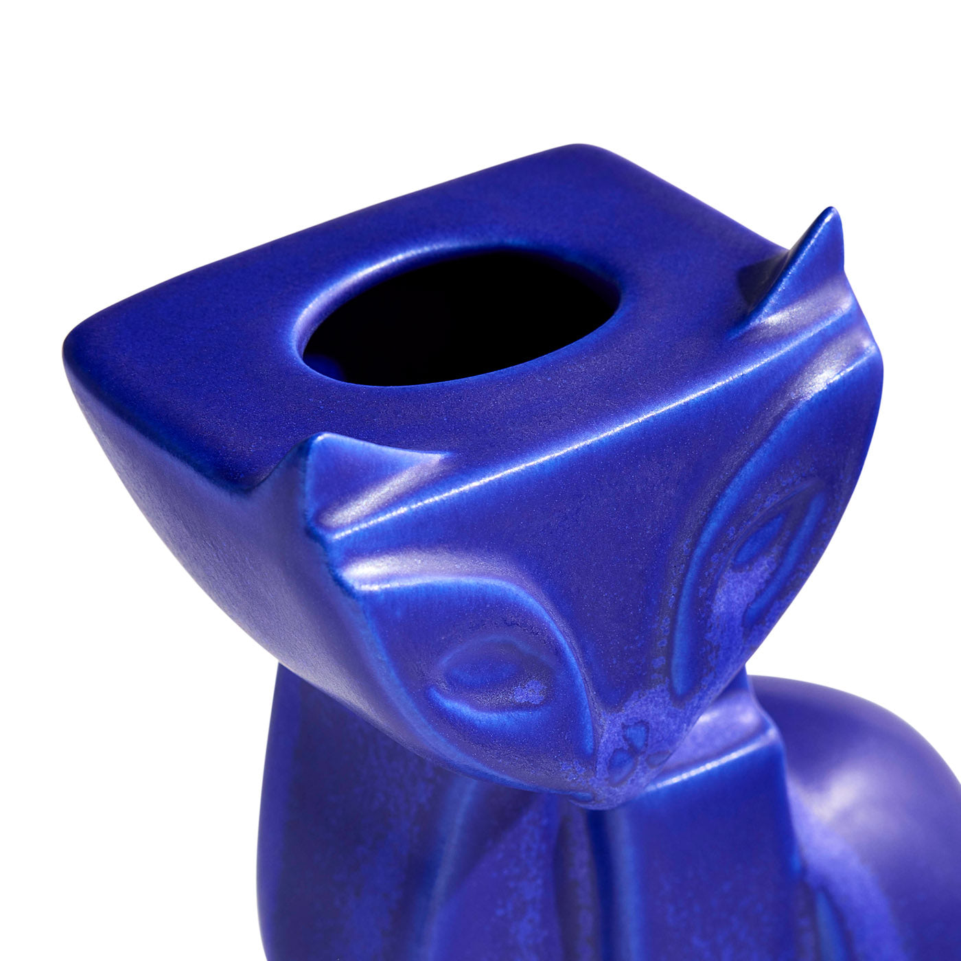 Cobalt Cat Vase - details view