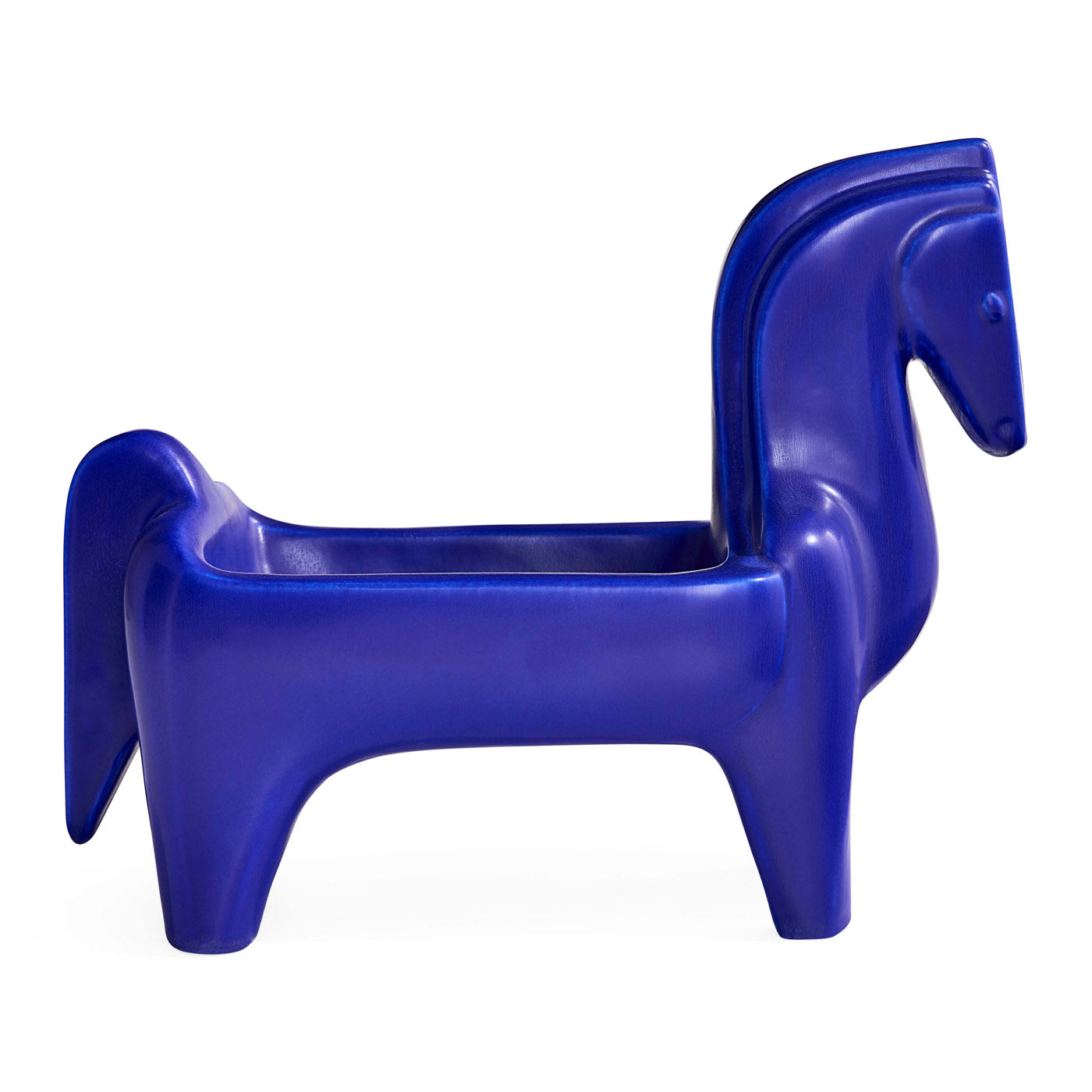 Cobalt Horse Bowl - side view