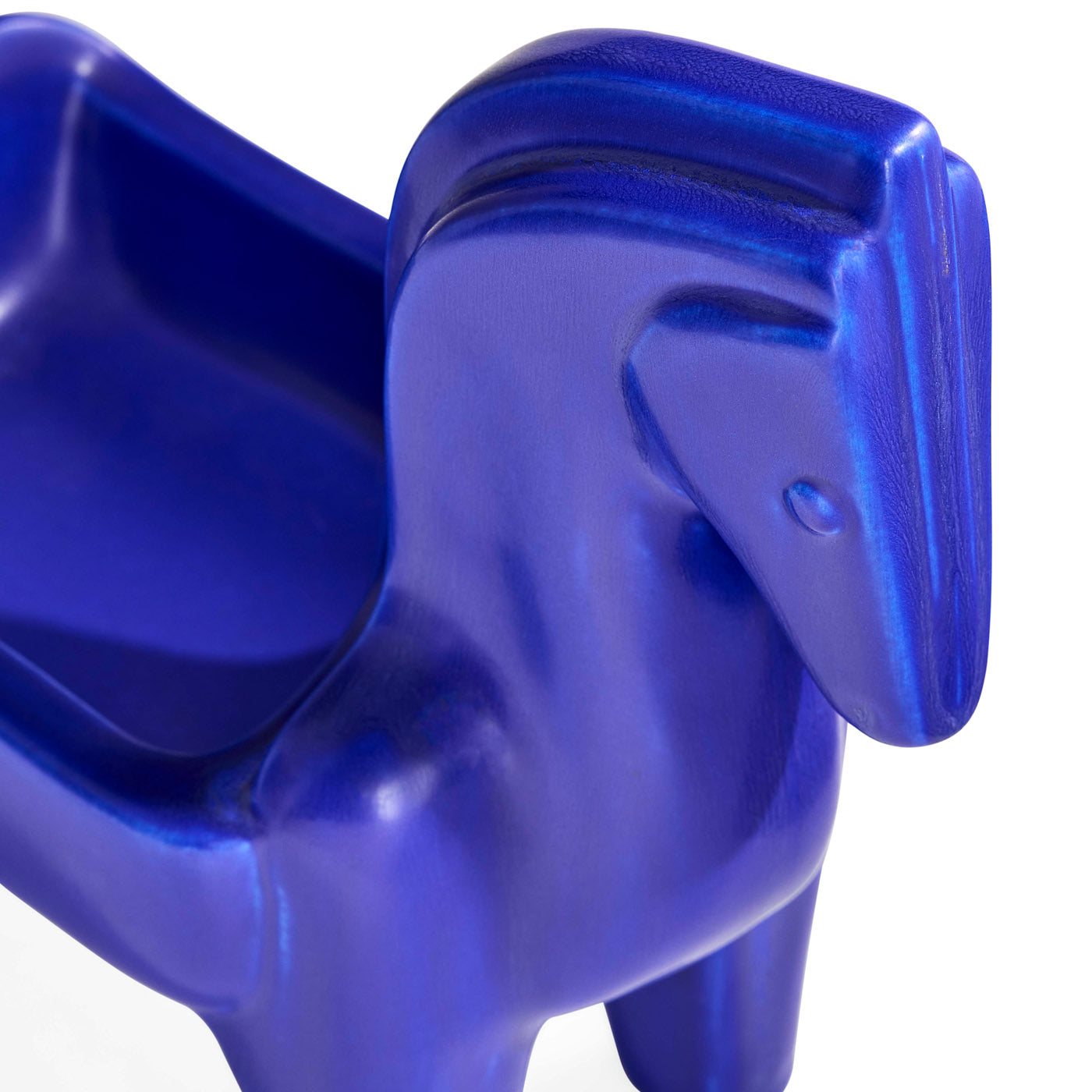 Cobalt Horse Bowl - details view