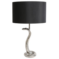 cobra table lamp nickel shade silk black - side view