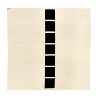 brushed alpaca squares coverlet black natural - folded view 1