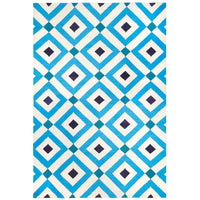 crawford reversible peruvian flat weave rug blue 8x10 - front view