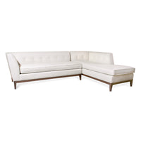 danner sectional right arm facing taingiers sand linen walnut base - angle view