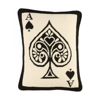 Ace Of Spades Needlepoint Pillow - front view