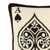 Ace Of Spades Needlepoint Pillow - details view