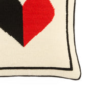 Hearts Needlepoint Pillow - details view