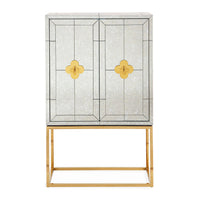 delphine bar antiqued mirror glass brass frame - angle view
