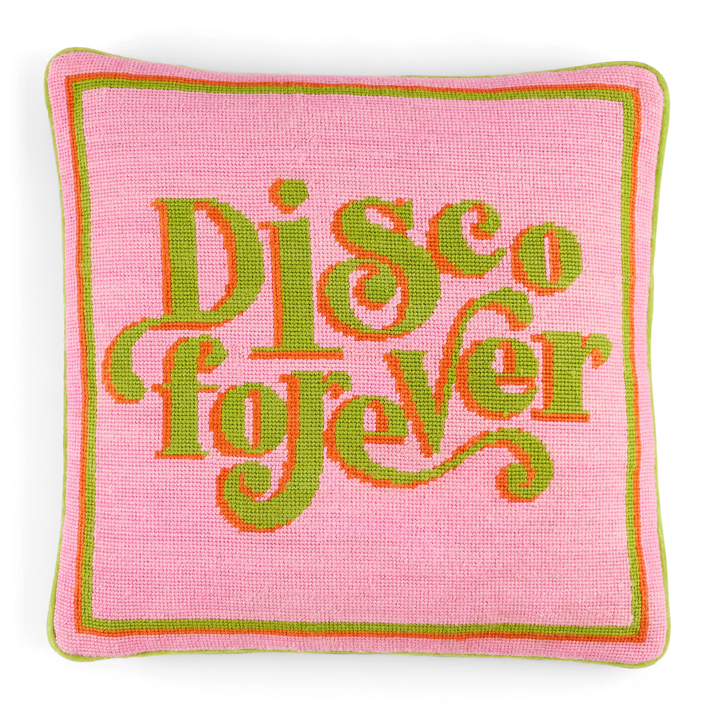 Disco Forever Needlepoint Pillow - front view