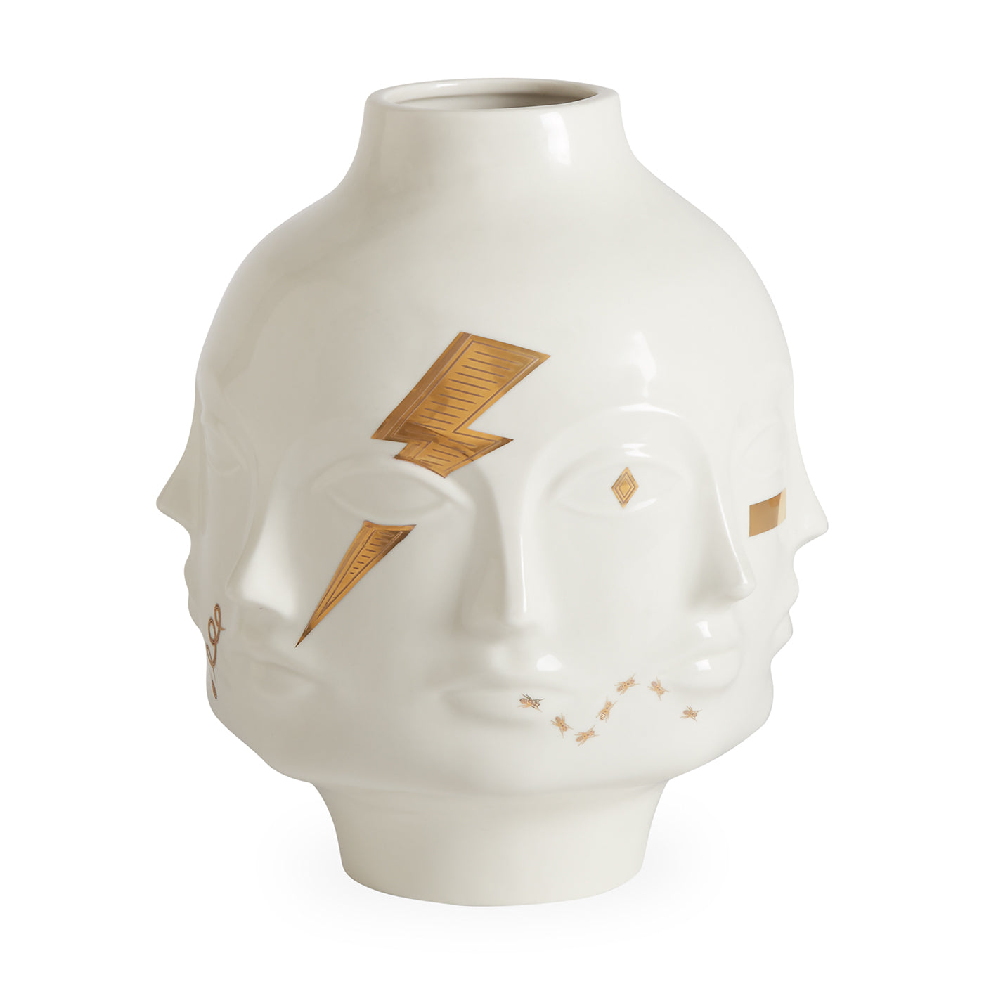 gilded dora maar vase large porcelain white accents gold - detail view 3