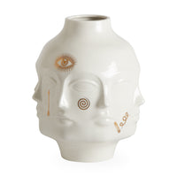 gilded dora maar vase large porcelain white accents gold - detail view