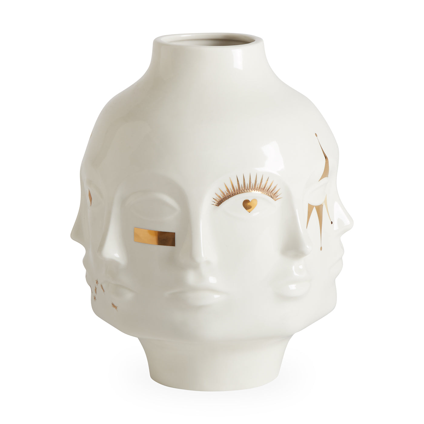 gilded dora maar vase large porcelain white accents gold - detail view 2
