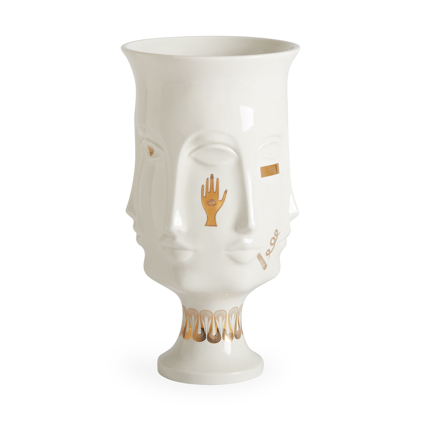 gilded dora maar urn porcelain white accents gold - detail view