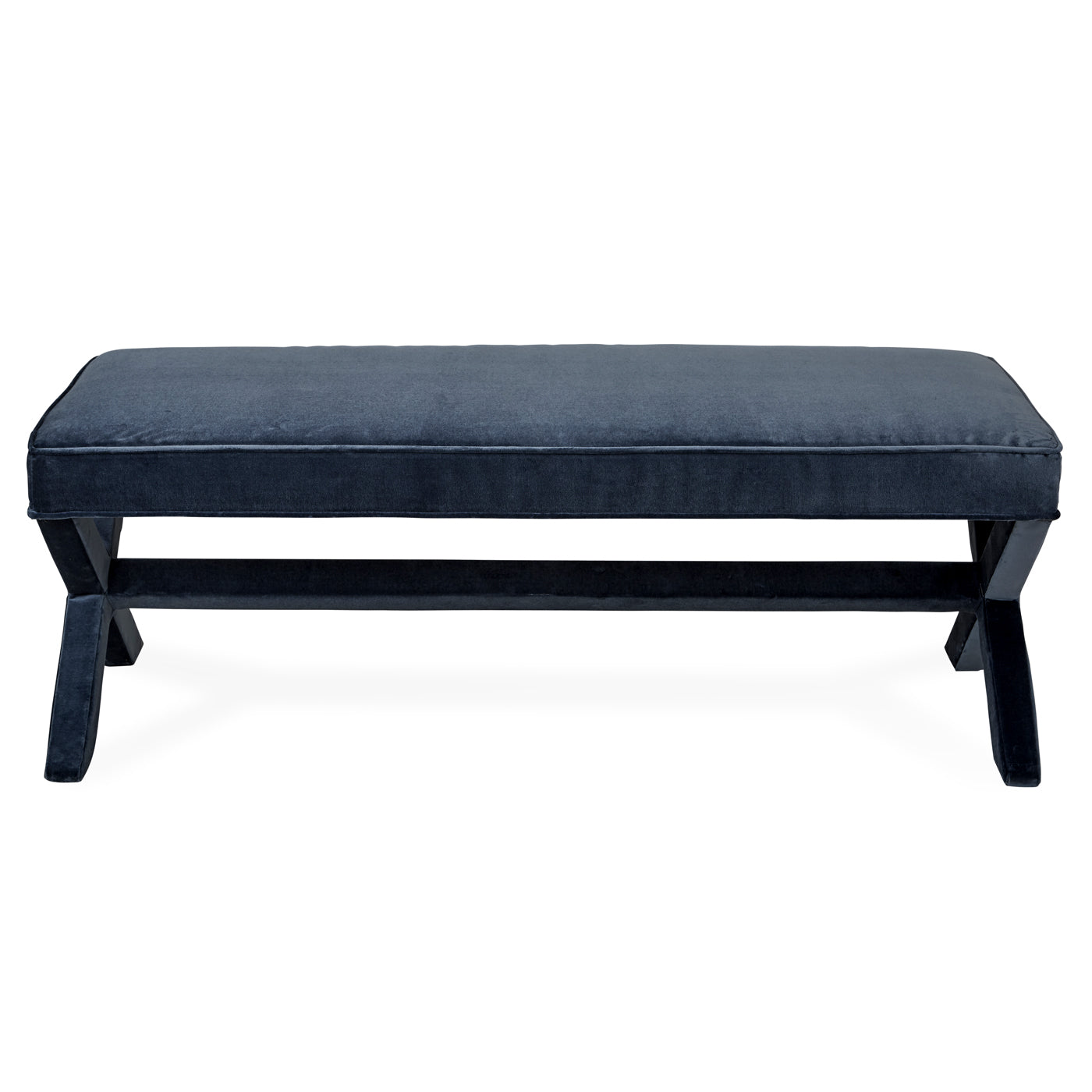 double x-bench venice mariner velvet - front view