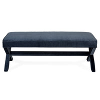 double x-bench venice mariner velvet - front view