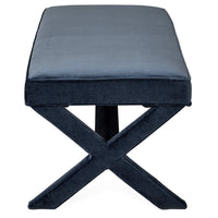 double x-bench venice mariner velvet - side view