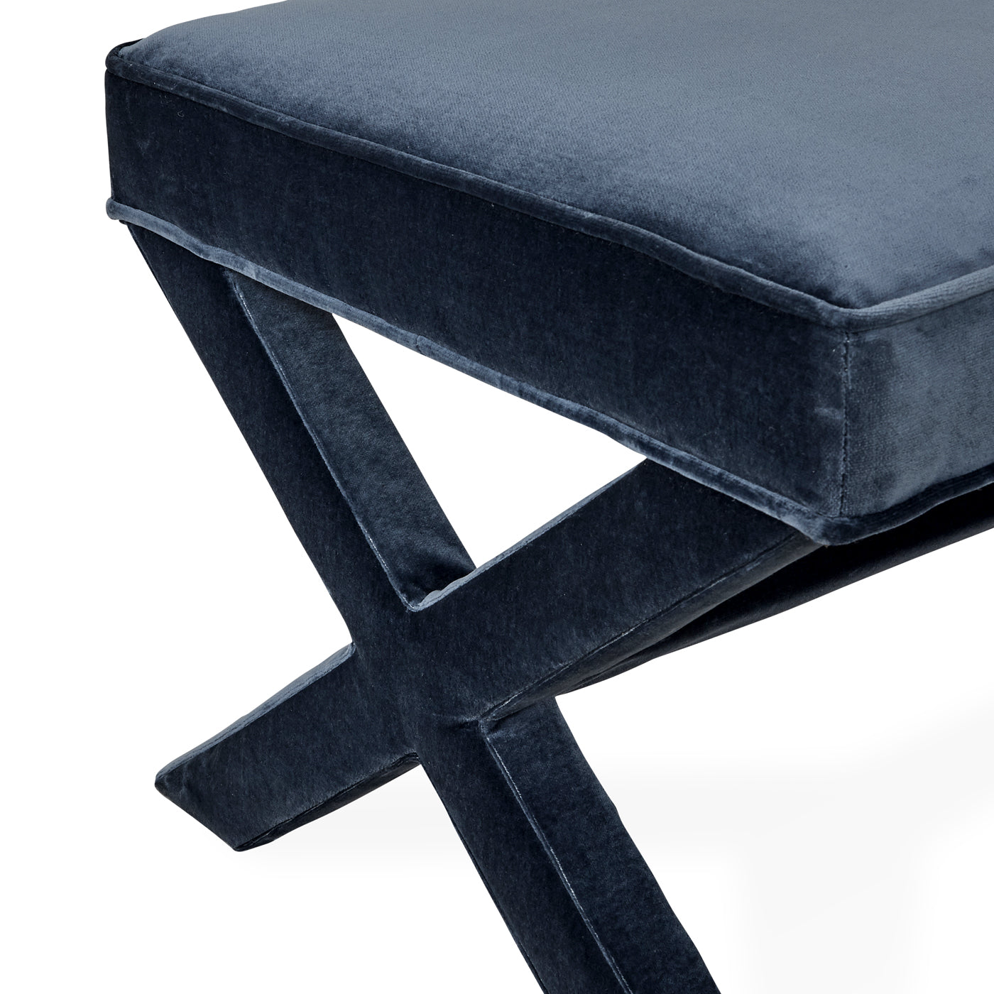 double x-bench venice mariner velvet - detail view