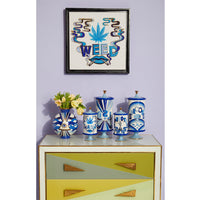 druggist pottery collection blue - styled view