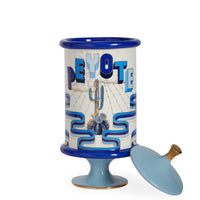 druggist peyote canister porcelain blue accents gold open - view 6