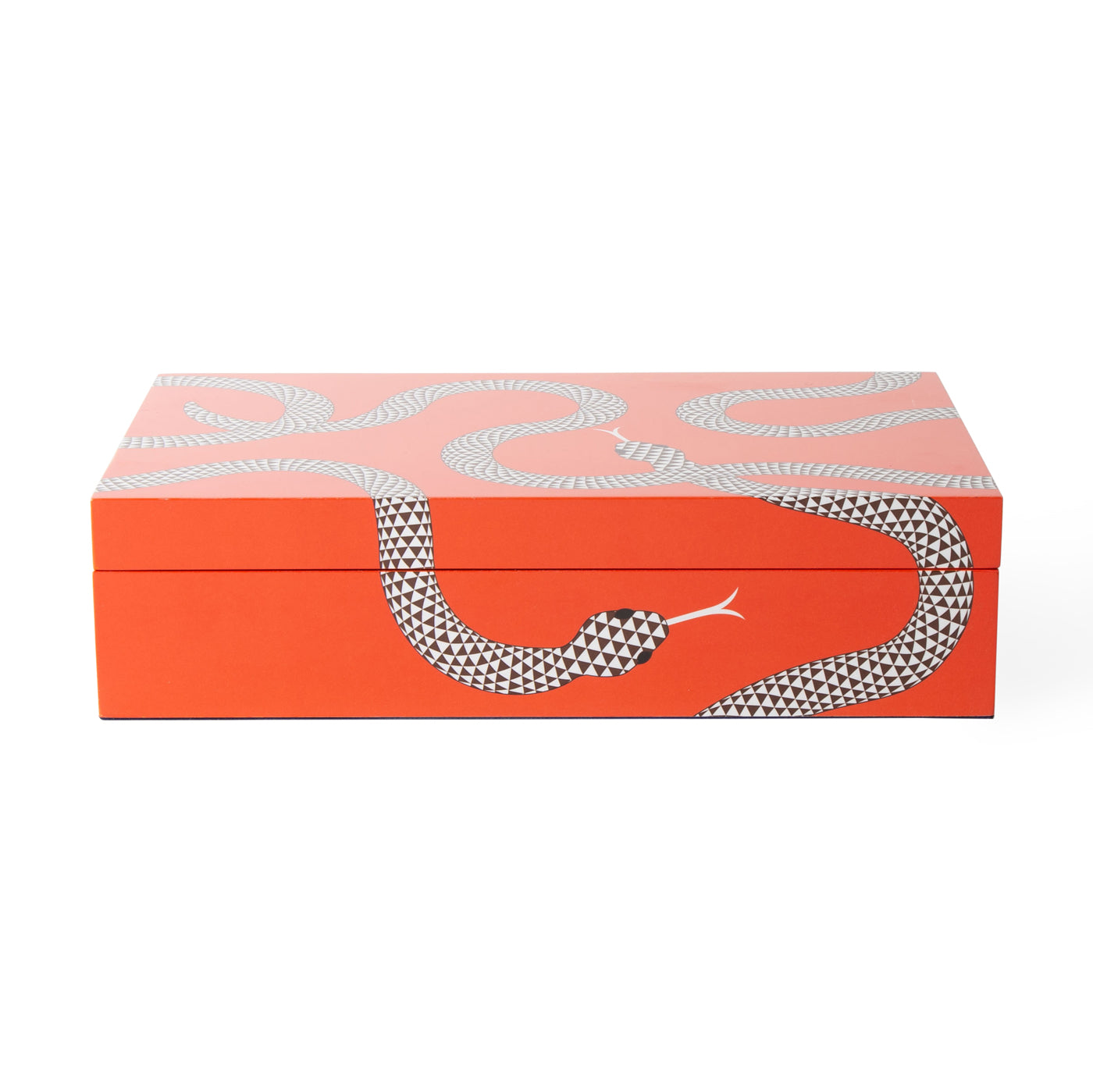 large eden lacquer box orange - front view