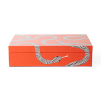 large eden lacquer box orange - front view
