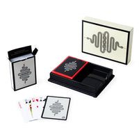 eden card set lacquer black white open - angle view