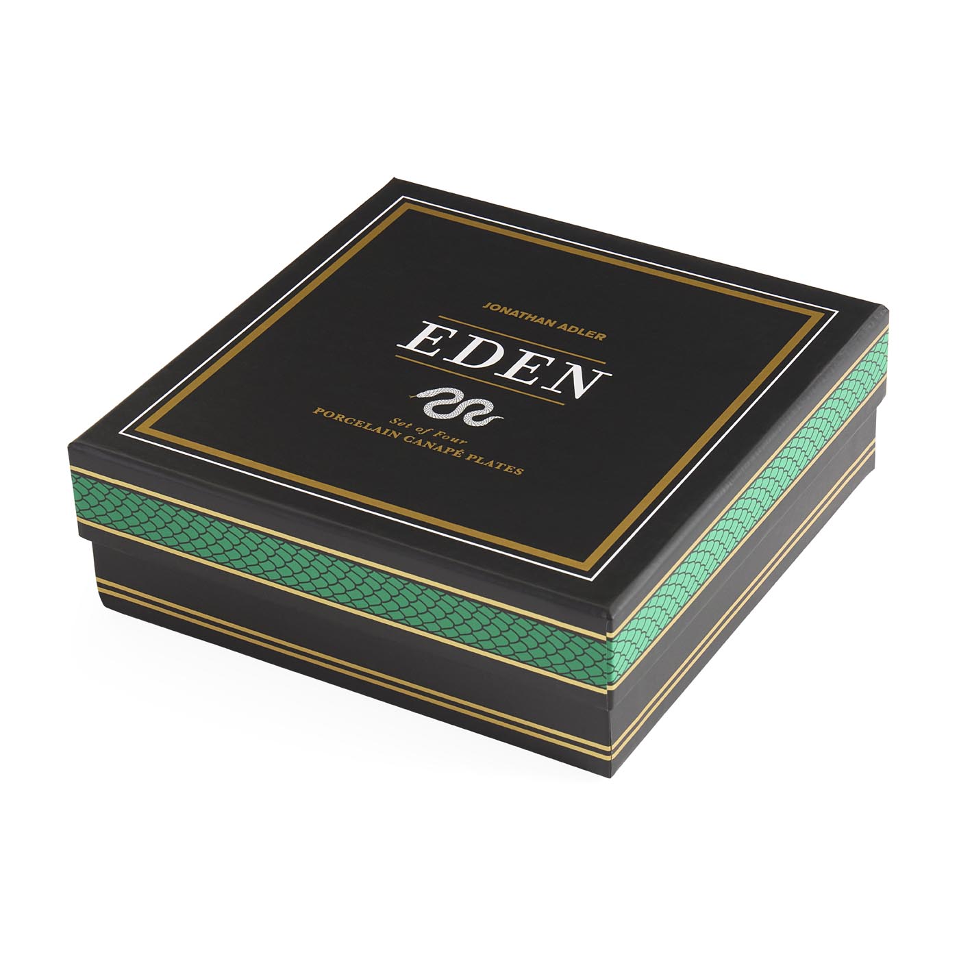 Eden packaging box with black and green design on a white background