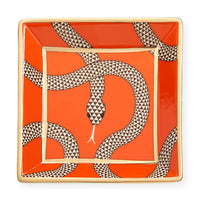 eden square tray porcelain orange - front view