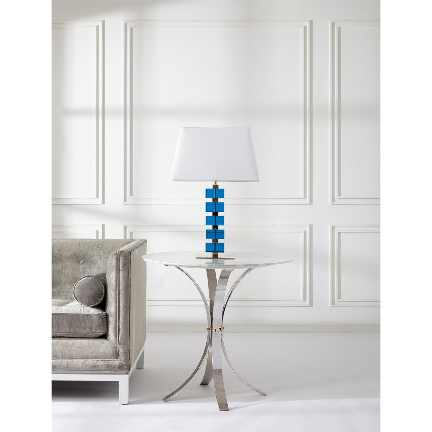 monaco table lamp electrum cafe table - styled view